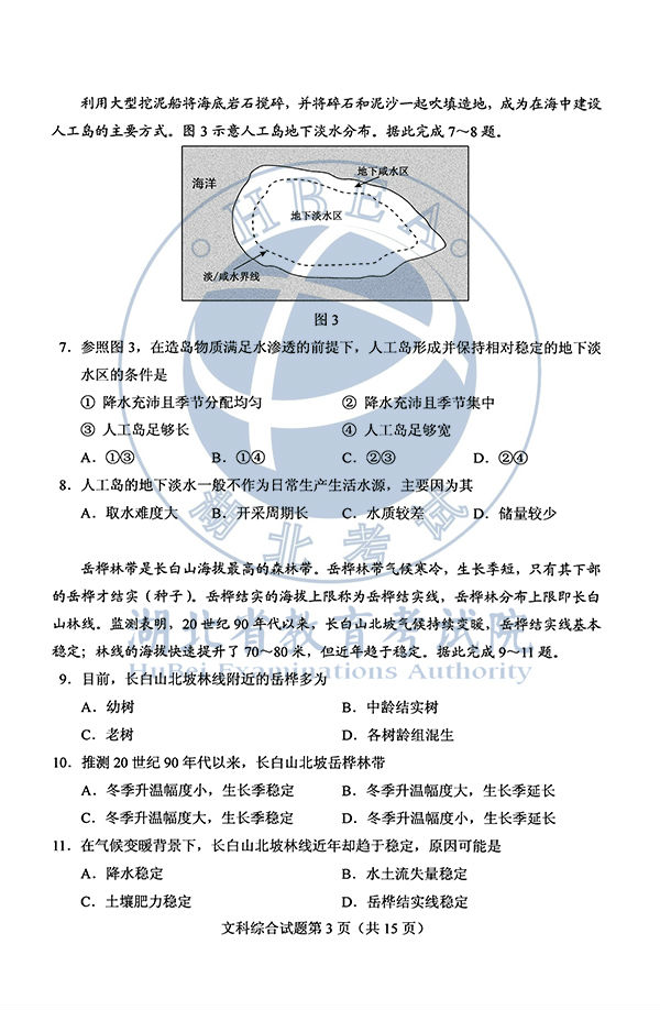 2020年全國(guó)I卷（福建高考）文綜真題及參考答案